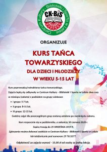KURS TAŃCA TOWARZYSKIEGO DLA DZIECI I MŁODZIEŻY W WIEKU 5-15 LAT